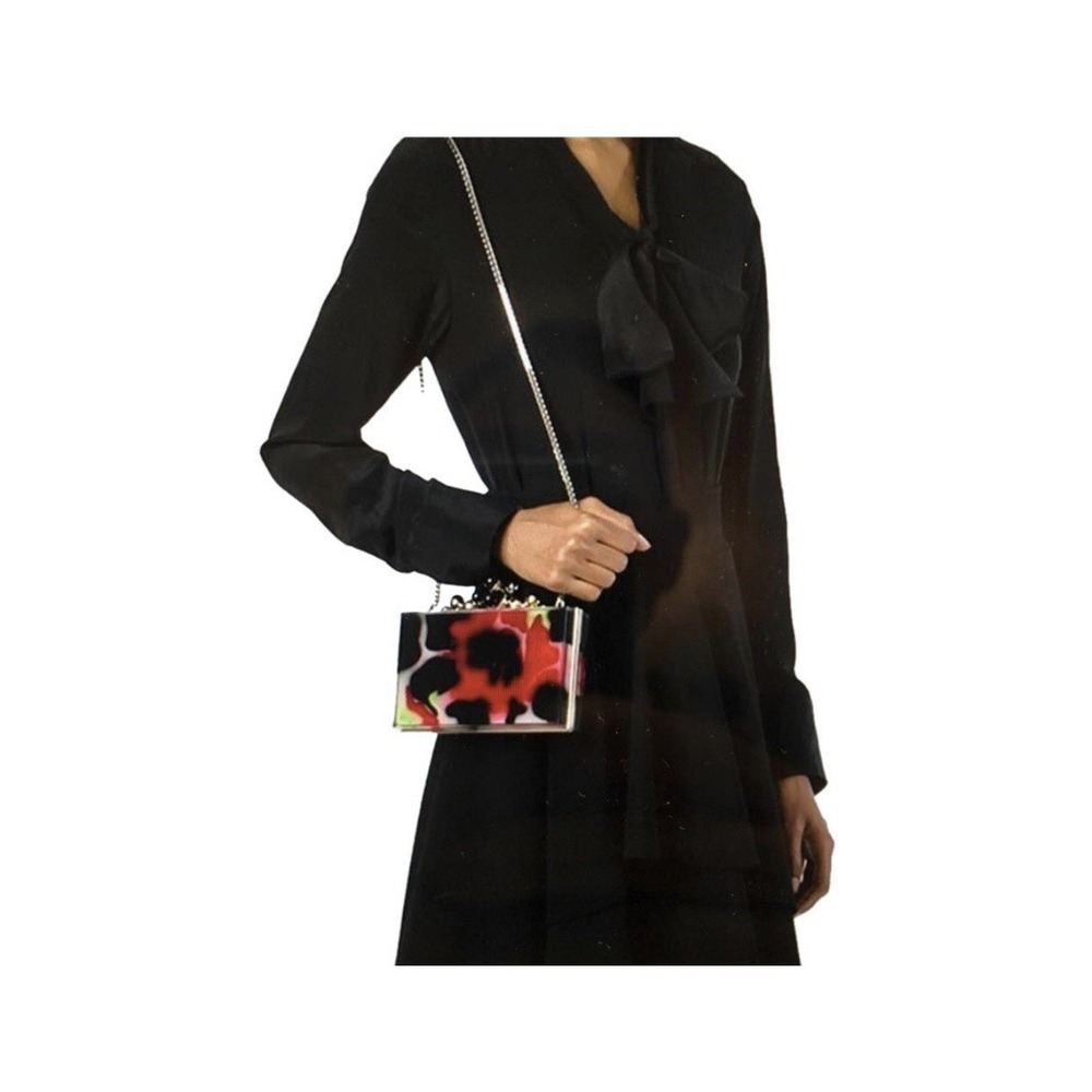Elie Saab Multicolored Flower Print Acrylic Box Clutch Bag $2198 - Picture 9 of 9